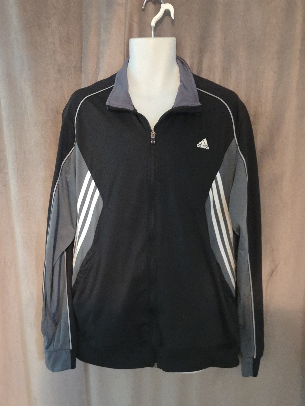 adidas XL Black and Gray Performance Track Jacket
